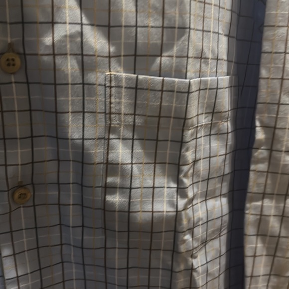 Fredrick Martin Men’s Blue and White Plaid Button Down Long-Sleeve Dress Shirt L - Picture 5 of 8